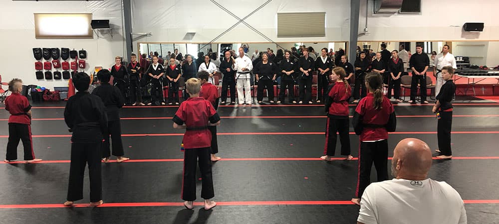 Karate group training